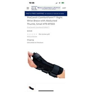 ProCare® ComfortForm™ Right Wrist‎ Brace with Abducted Thumb, Small #79-87303